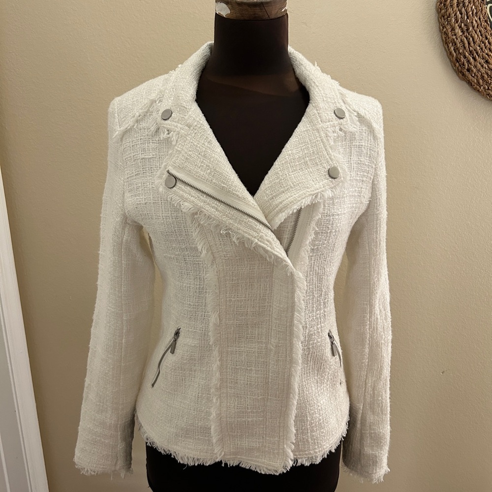 Carolina Belle Montreal Tweed Fridge Moto Jacket Blazer - Size Small NEW NWOT